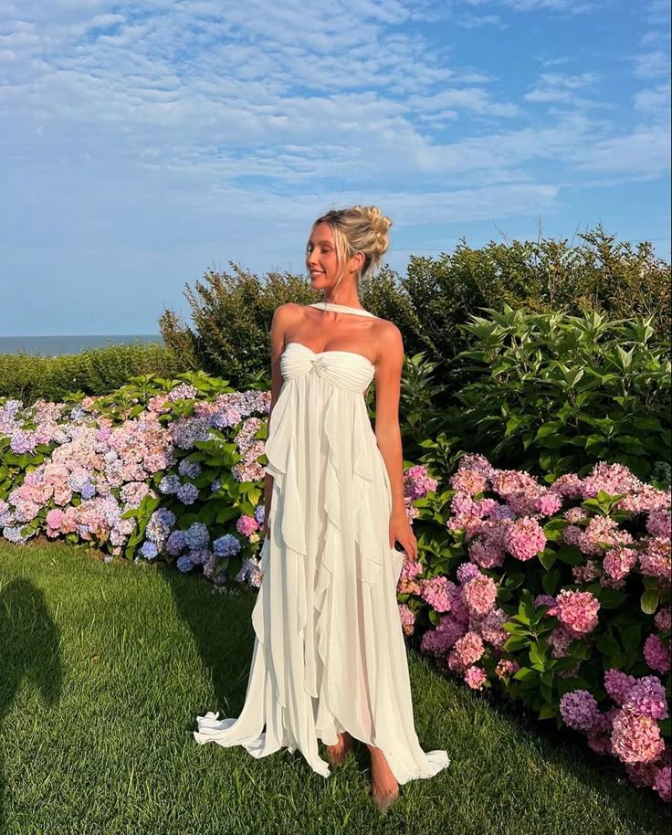 Collins | Ruffle Strapless Maxi Dress