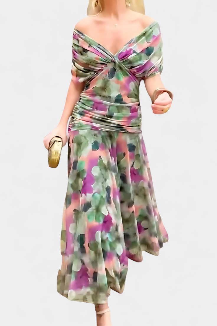 Florendra | Long Dress with V-neck