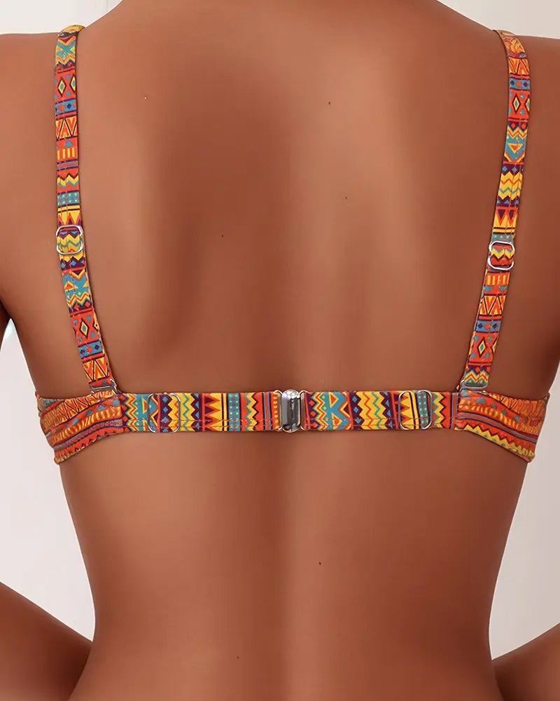 Rose | Two-Piece Swimsuit with Striped Print