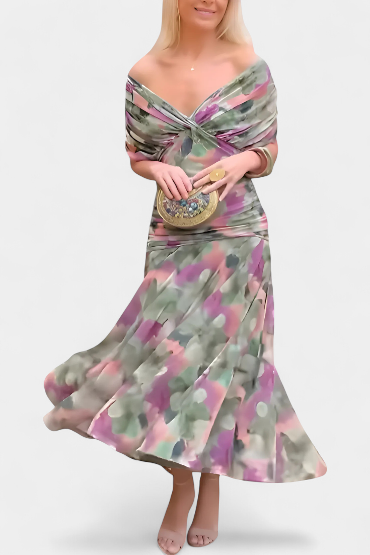 Florendra | Long Dress with V-neck