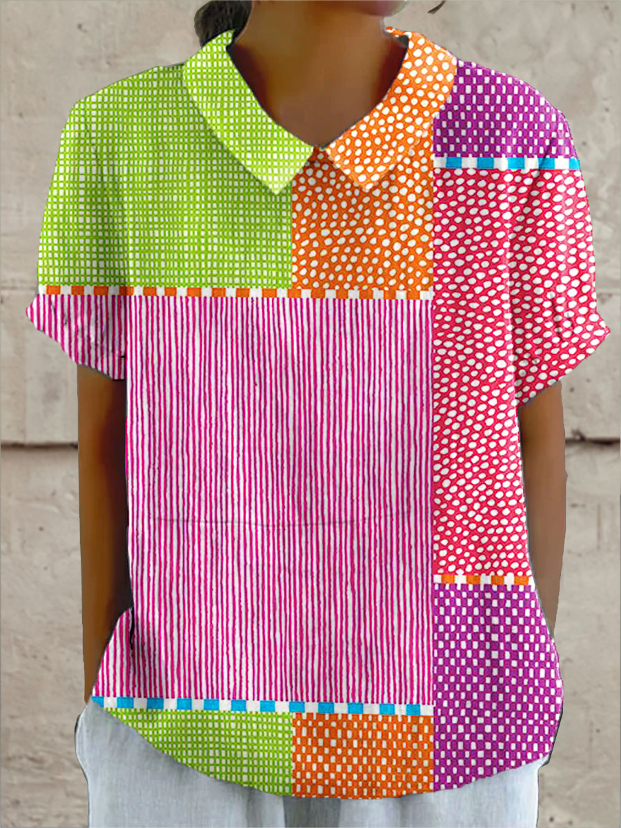 Zoe | Colorful Patchwork Shirt
