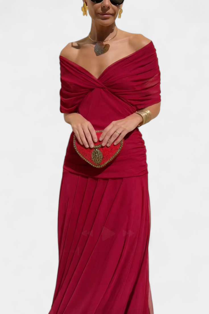 Florendra | Long Dress with V-neck