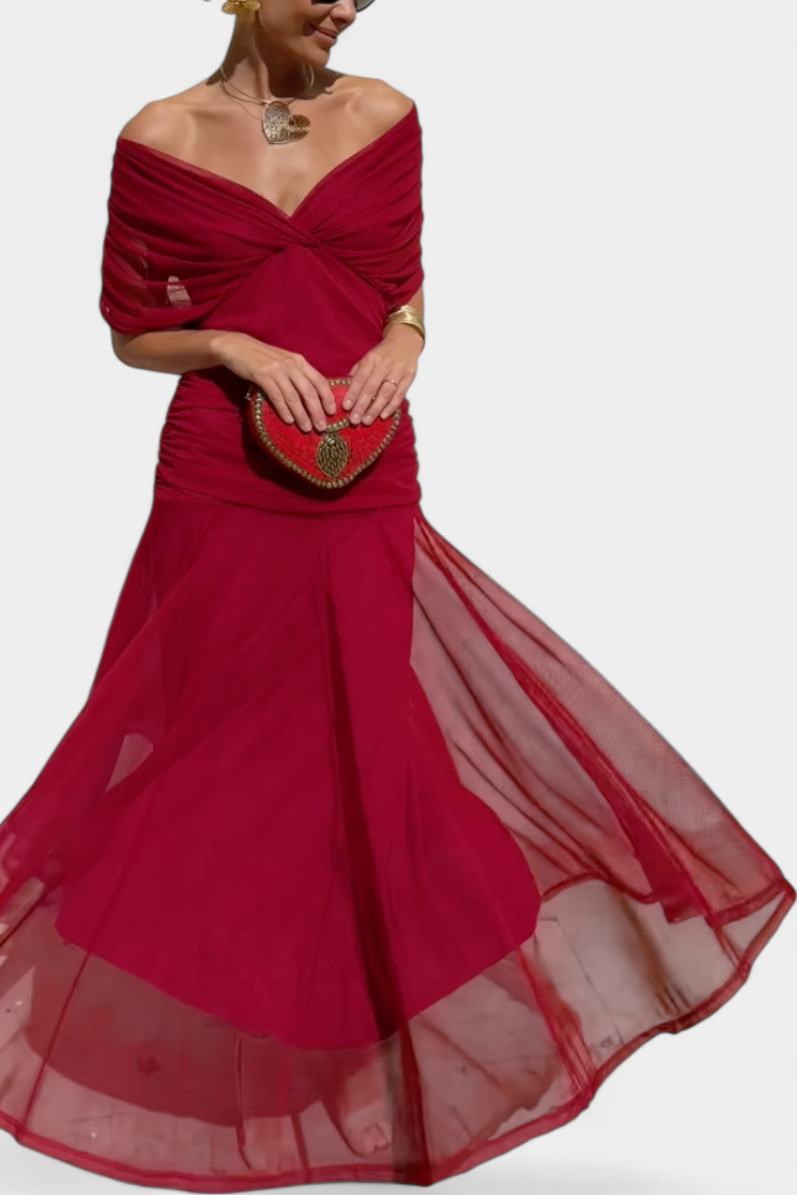 Florendra | Long Dress with V-neck
