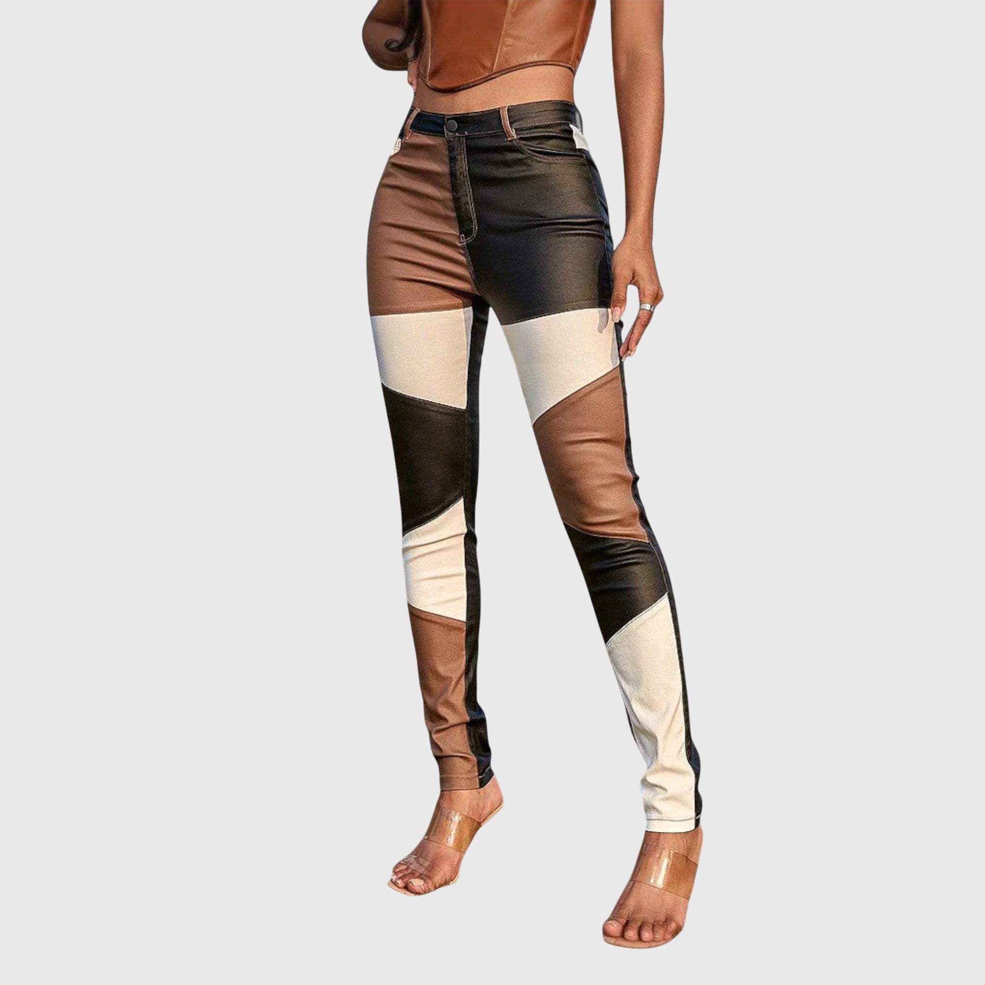 Calliope | Tube Pants with Color Block Pattern