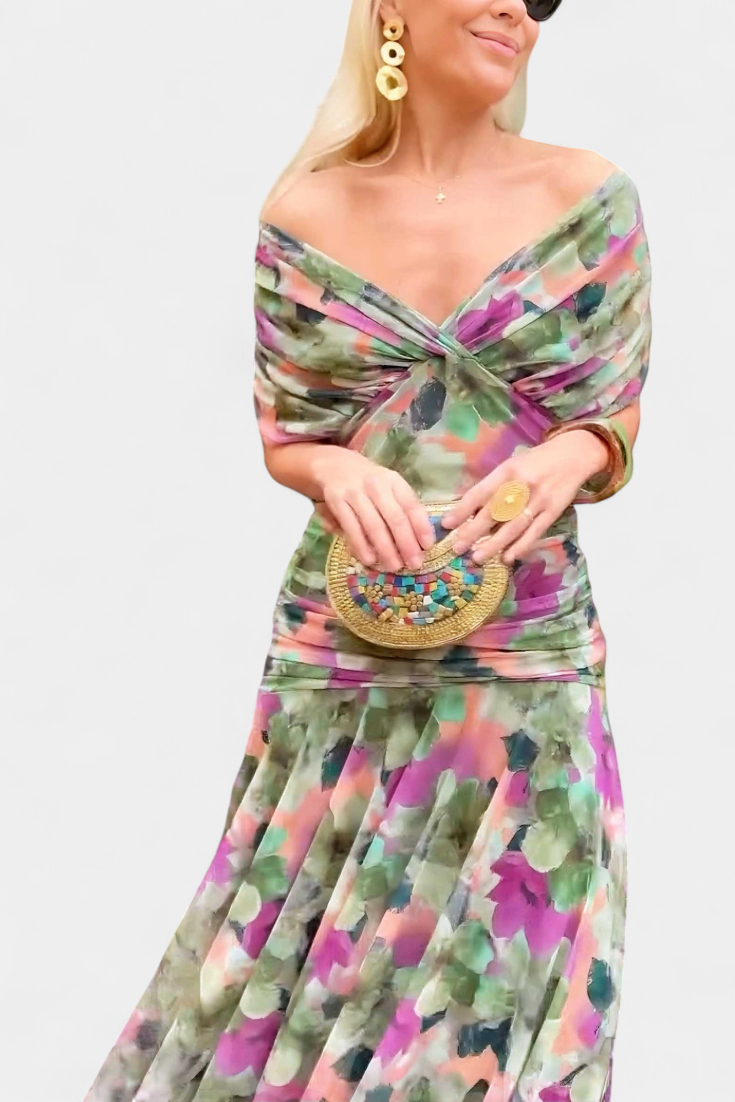 Florendra | Long Dress with V-neck