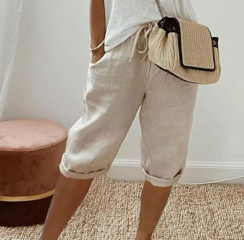 Janet | Linen Full Shorts
