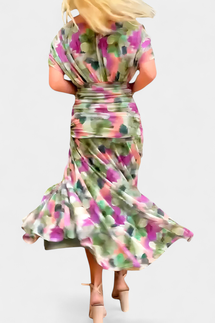 Florendra | Long Dress with V-neck