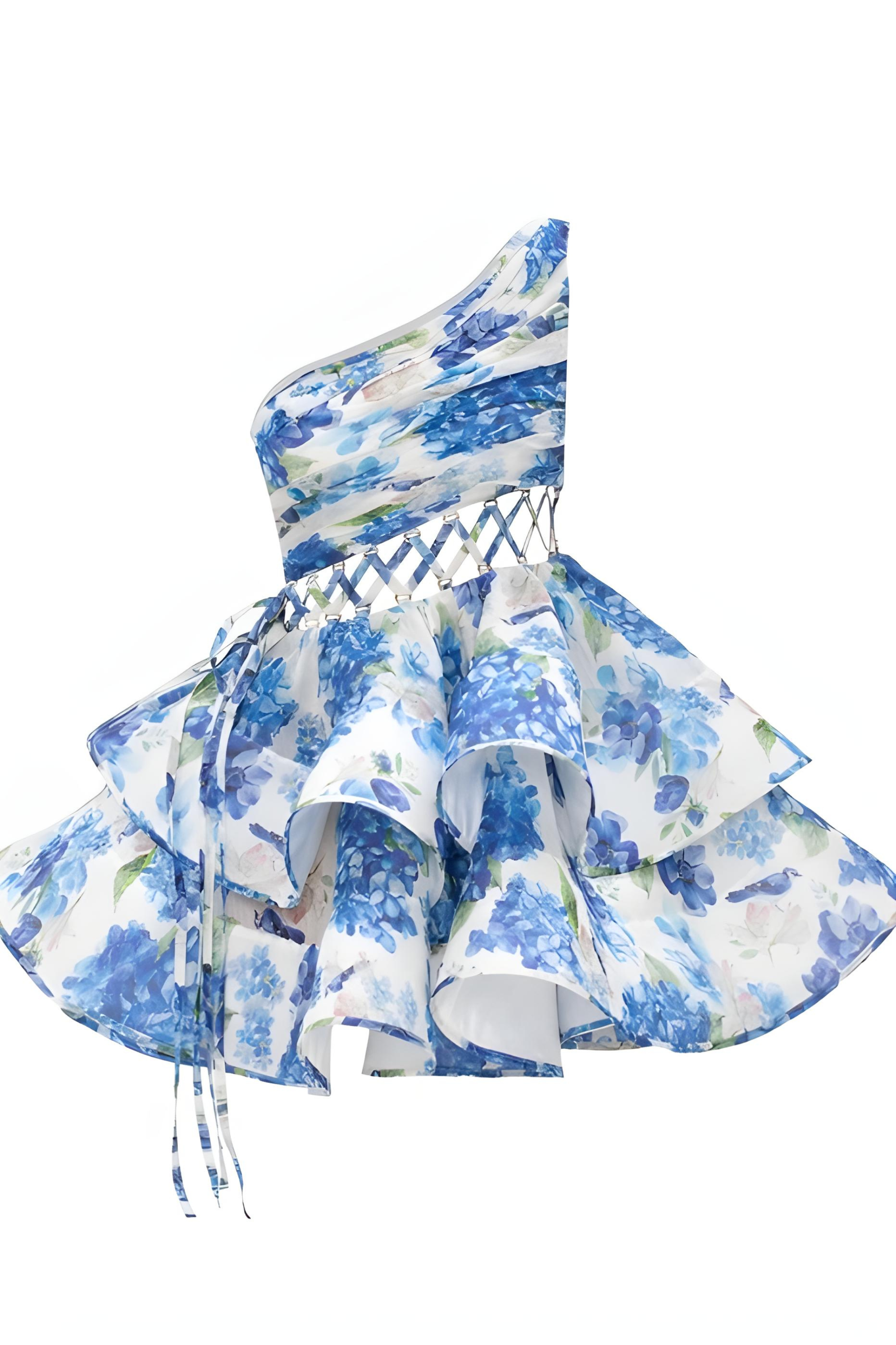 Daphne | Floral One Shoulder Mini Dress