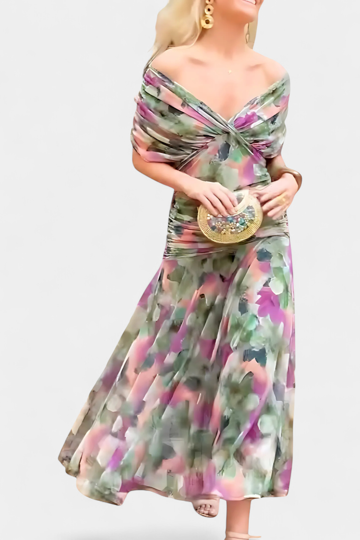 Florendra | Long Dress with V-neck