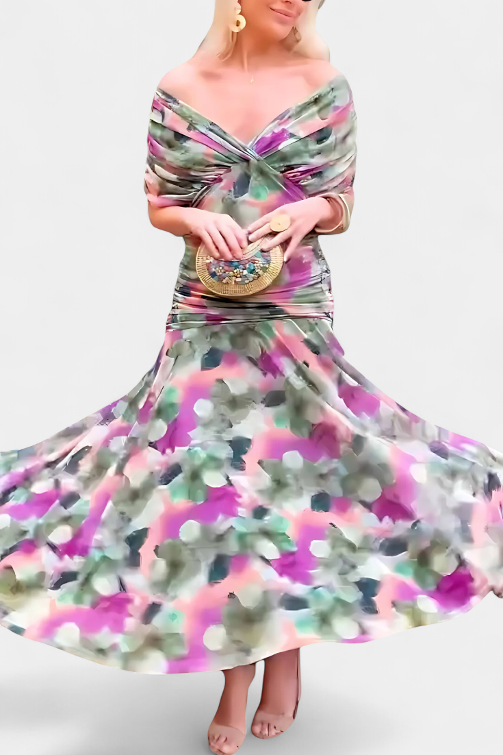 Florendra | Long Dress with V-neck