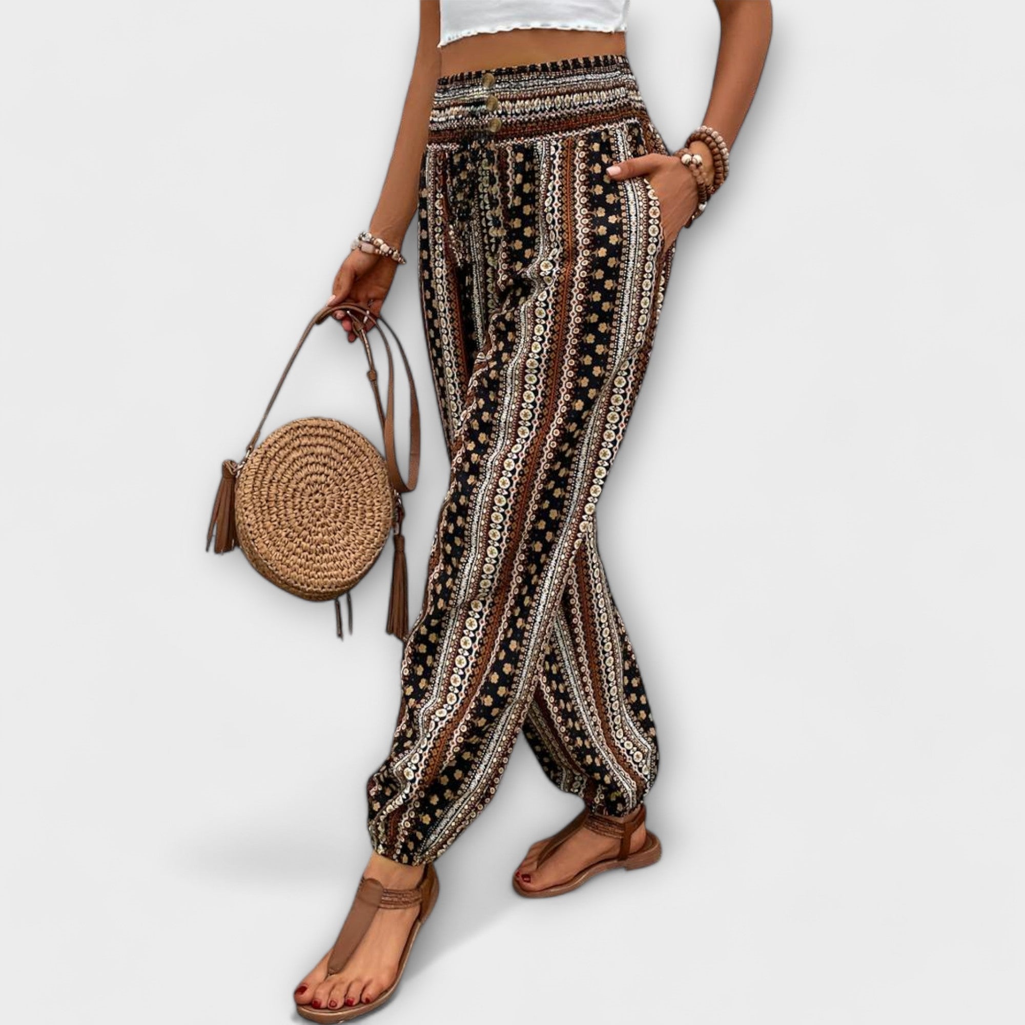 Scarlett | Pants with Ethnic Graphic