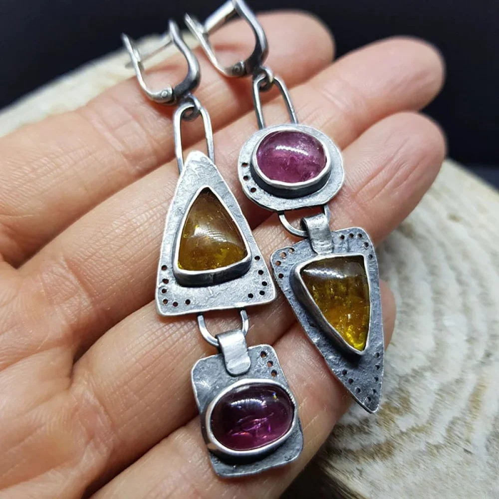 Retro Triangular Geometric Earrings