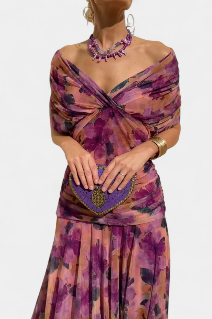 Florendra | Long Dress with V-neck
