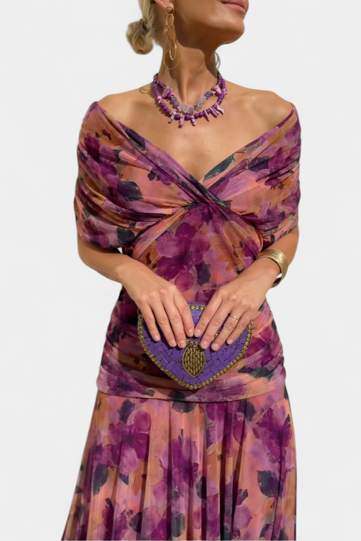Florendra | Long Dress with V-neck