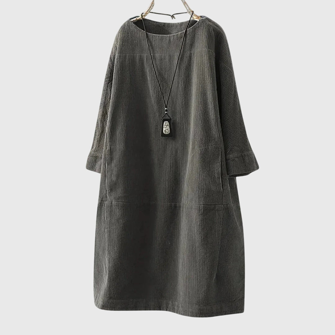 Grace | Relaxed Corduroy Midi Dress