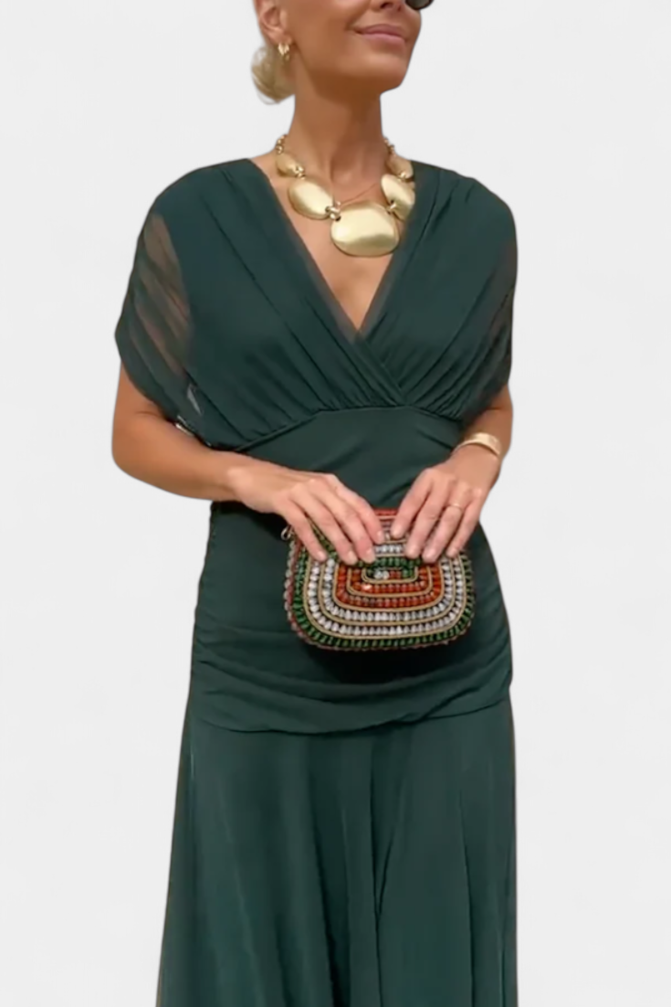 Florendra | Long Dress with V-neck