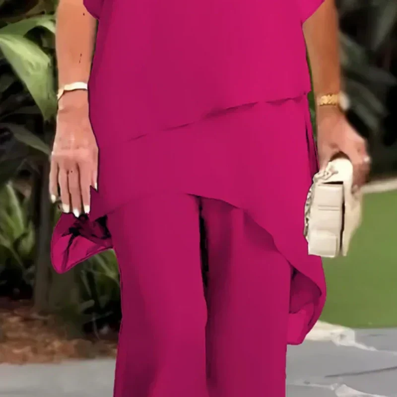 Isla | Suit with Draped Palazzo Pants